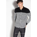 Acryl / Wolle / Nylon Polo Neck Strick Herren Strickjacke mit Knopf